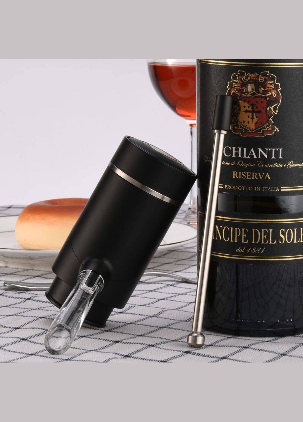 Аккумуляторная помпа аэратор для вина Zally Wine Pump KD-1 Черная No Brand (366653283)