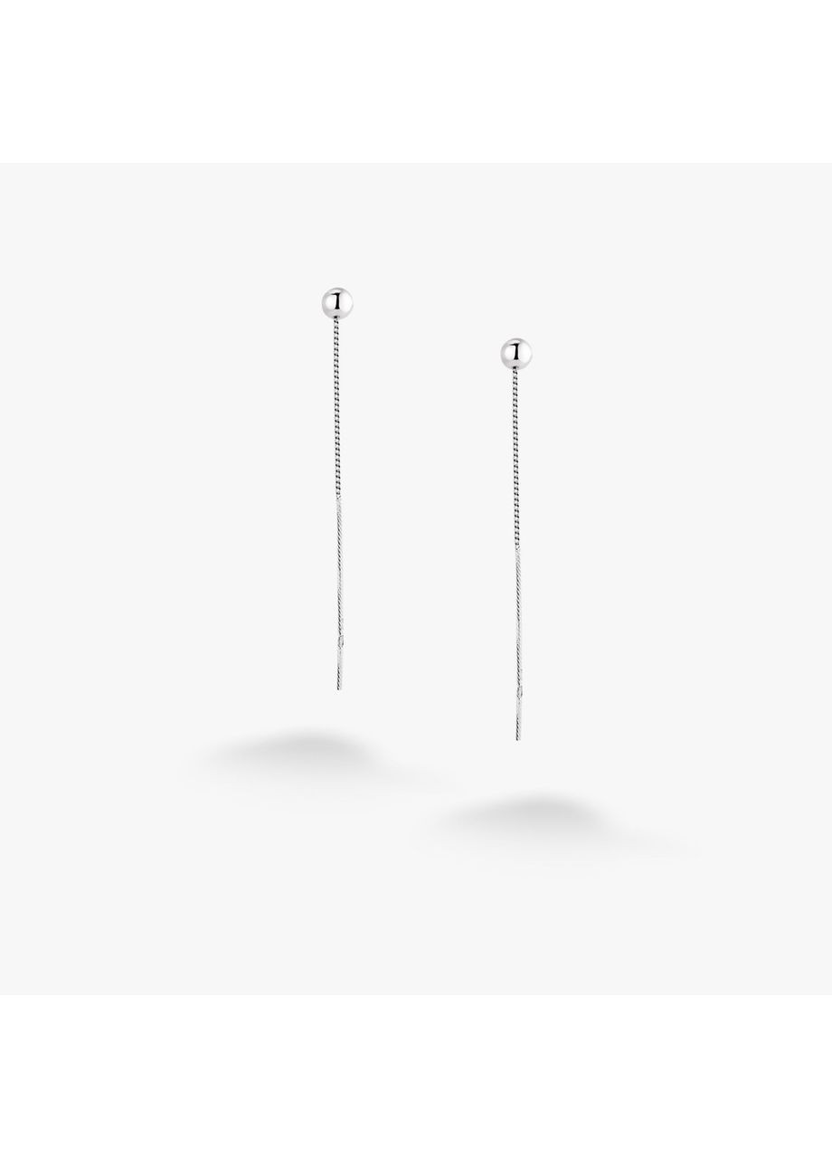 Сережки Кульки Протяжки 925 Rhodium (Ш) No Brand (364890957)
