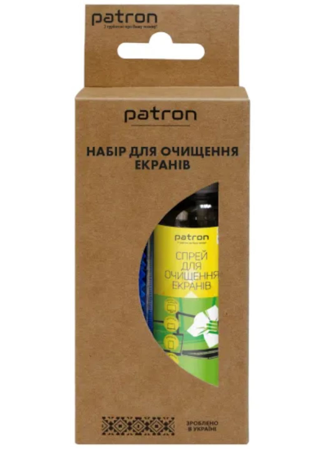 Набор чистящий: спрей и салфетка для чистки экранов, мониторов, дисплеев ноутбуков, смартфонов Patron (355267312)