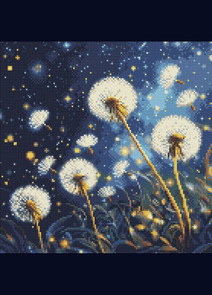 Алмазная мозаика "Летучие одуванчики в вечернем небе" ©art_selena_ru AMO8207, IDEYKA (366735932)
