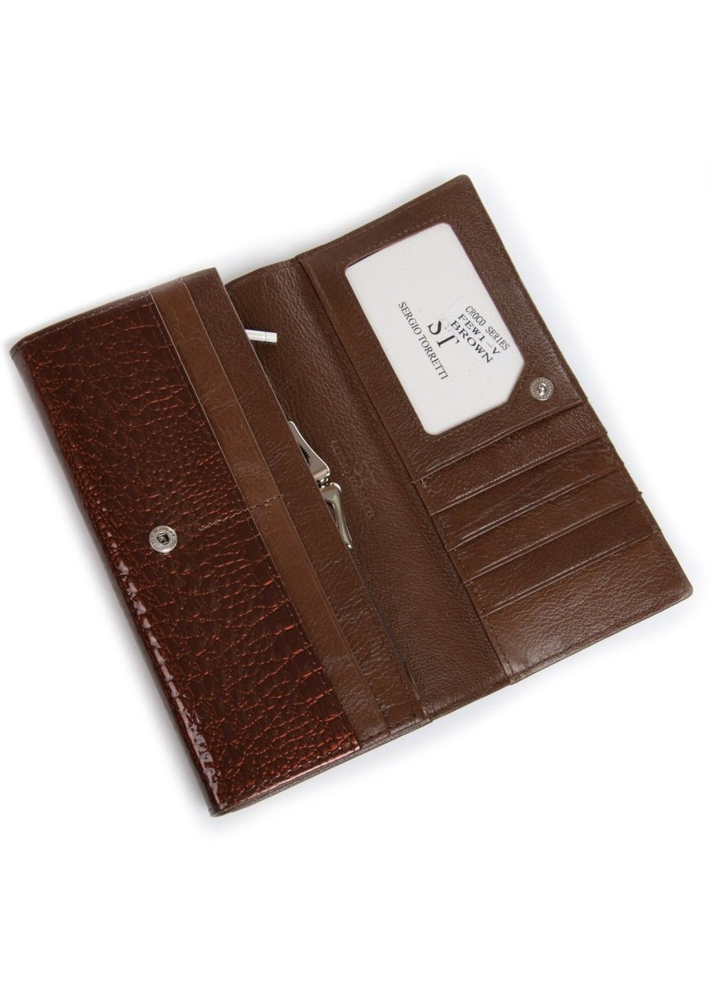 Женский кожаный лаковый кошелек SERGIO TORRETTI FEW1-V brown ST (360751413)