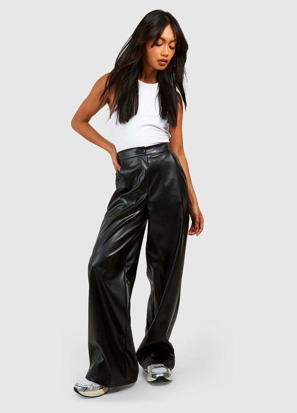 Брюки из искусственной кожи Boohoo (333828653)