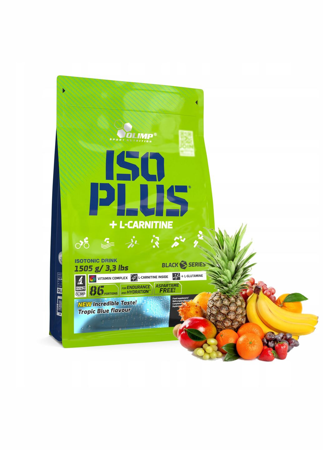 Ізотонік - Енергетик Iso Plus powder (тропік) 1505 g Olimp (313047835)