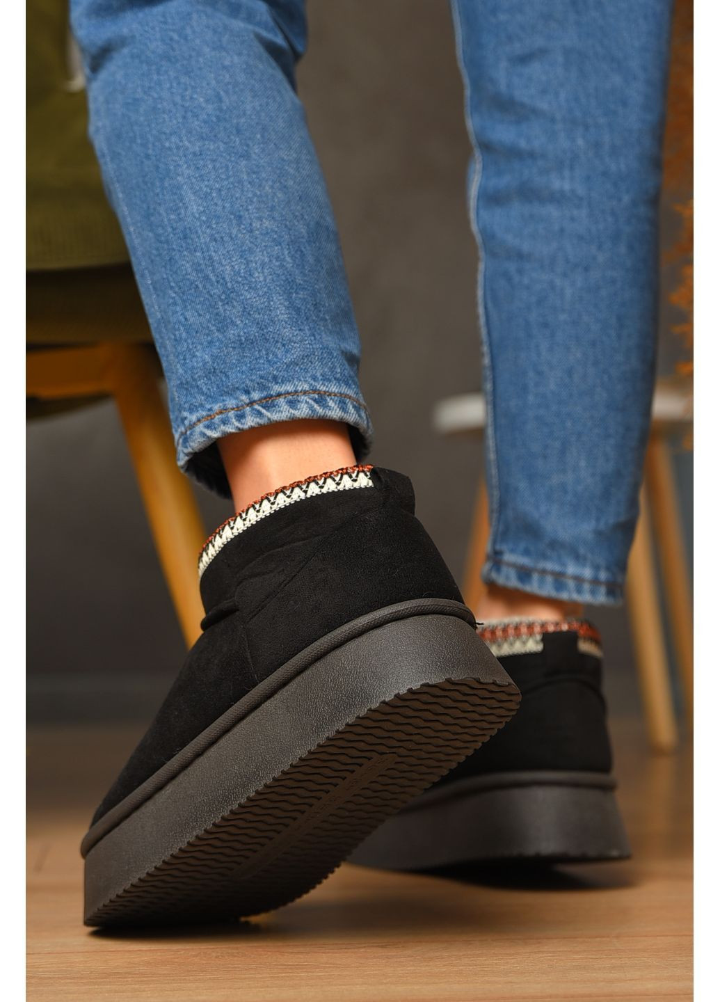 Угги женские на меху черного цвета Let's Shop (369924149)