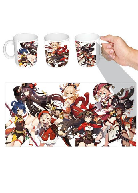 Чашка біла аніме Піро Genshin Impact (z0233) No Brand (327007159)