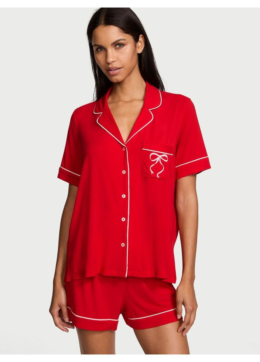 Красная всесезон пижама модал modal soft short pajama set Victoria's Secret
