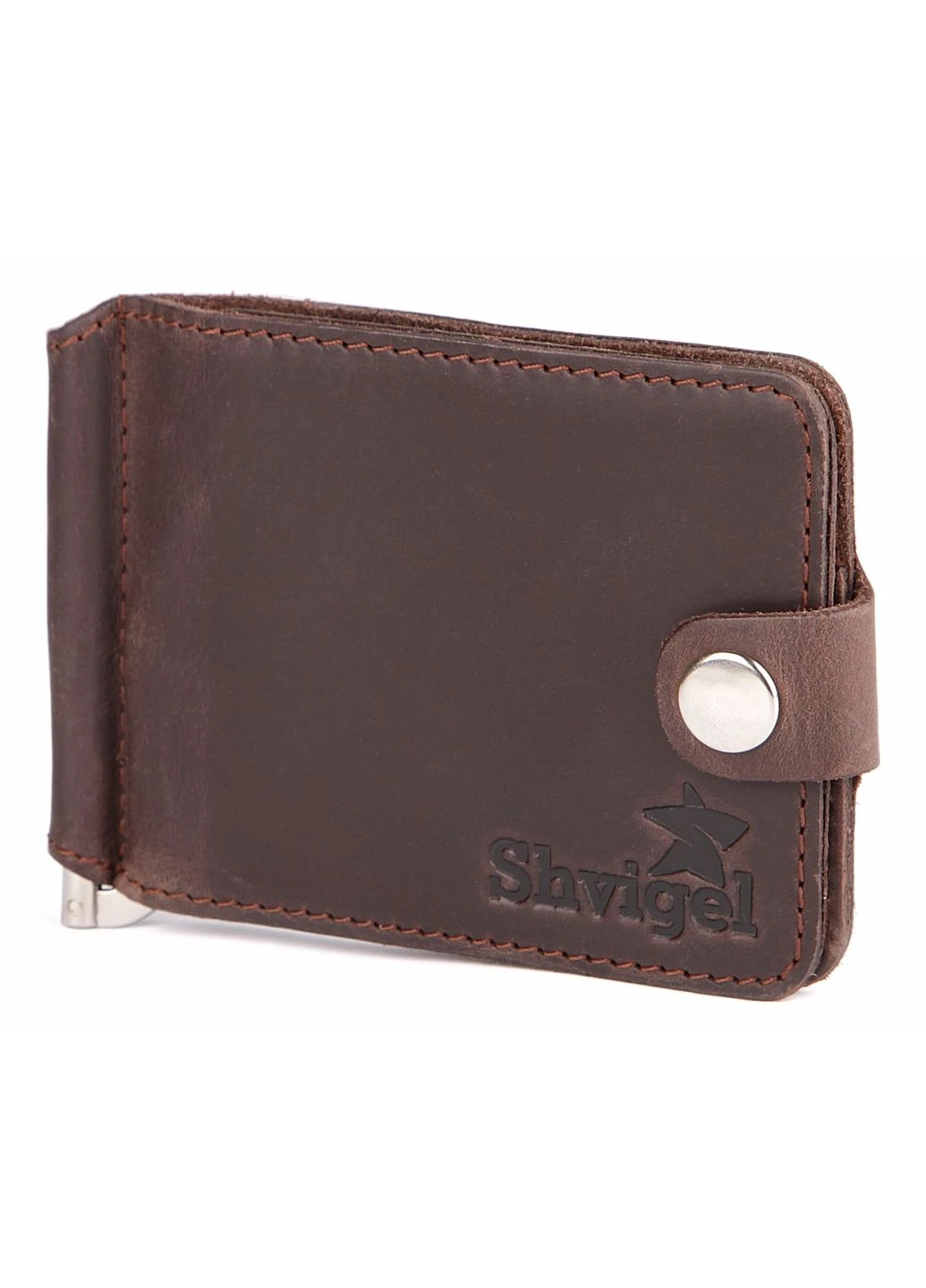 Затискач для купюр із кнопкою vintage шкіряний(SO_13786) No Brand (382928818)