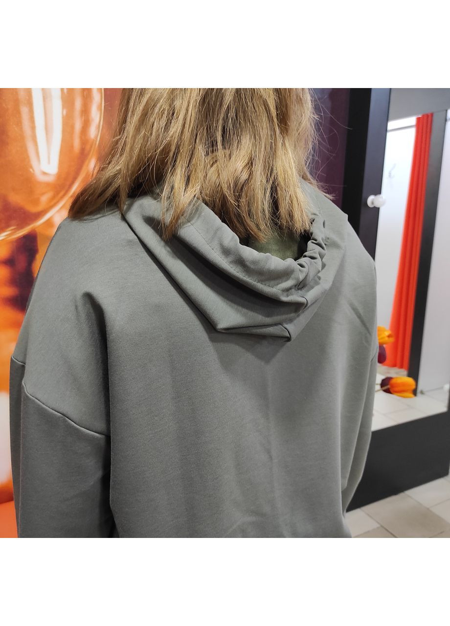 Костюм жіночий двонитка штани толстовка замок 52 хакі AKSAN (350349563)