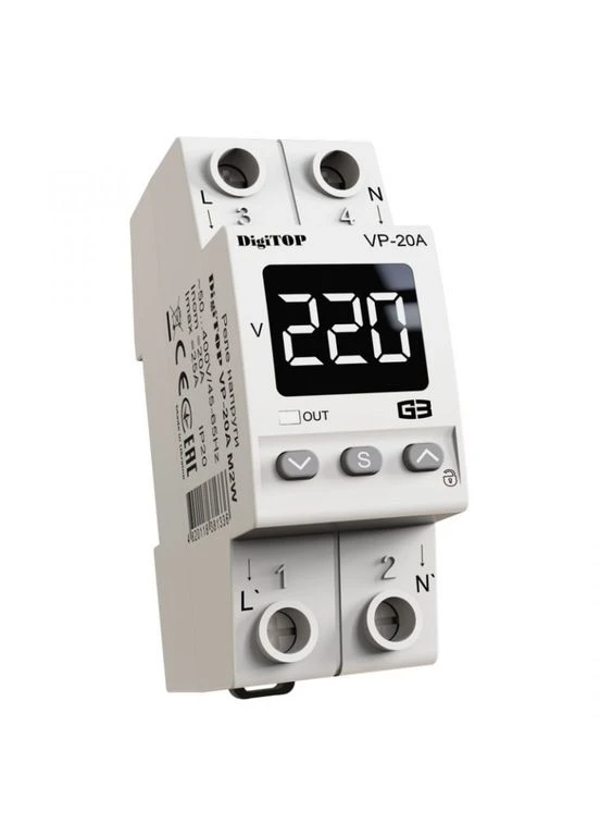 Реле напруги VP-20A M2W біла індикація DIGITOP (346086818)