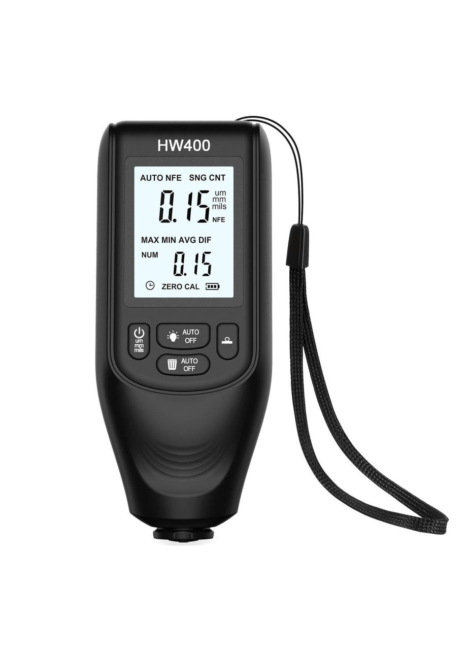 Товщиномір фарби цифровий HW400 0-2000 мкм Fe и Nfe Чорний (R051122) Icar (349843798)