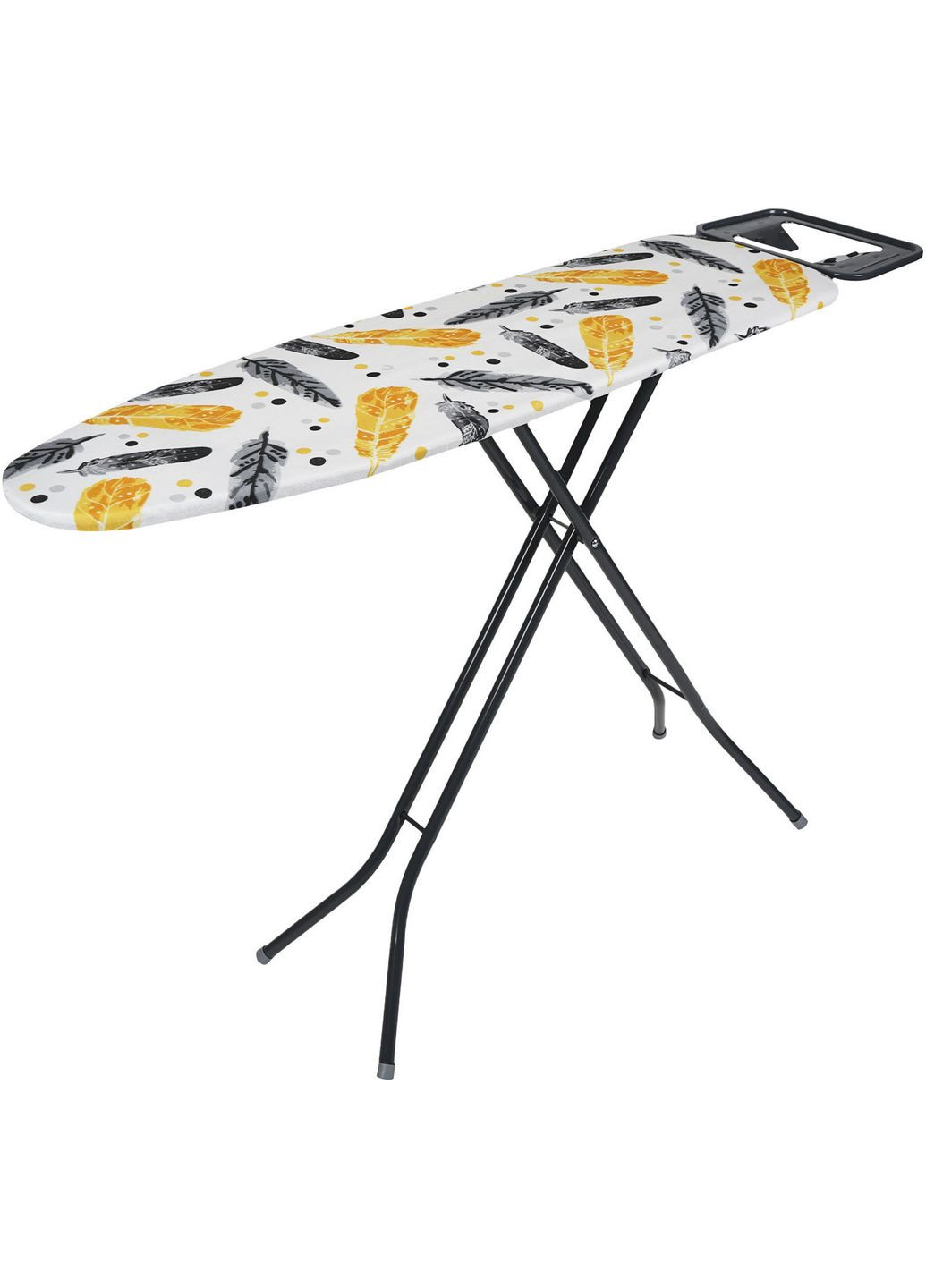 Гладильная доска FLAME 105 х 30 см металлизированная сетка Желто-черные перья (EH10530S-2) EUROHOME (322127312)
