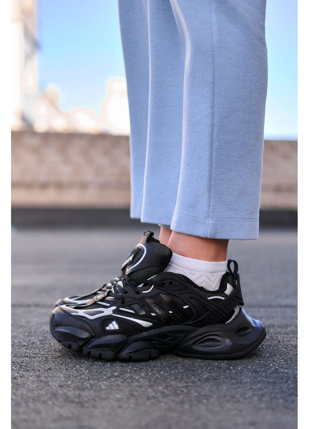 КРОССОВКИ ЖЕНСКИЕ ADIDAS VENTO XLG DELUXE BLACK АДИДАС ВЕНТО ЧЕРНЫЕ No Brand чёрные демисезоны (392016244)