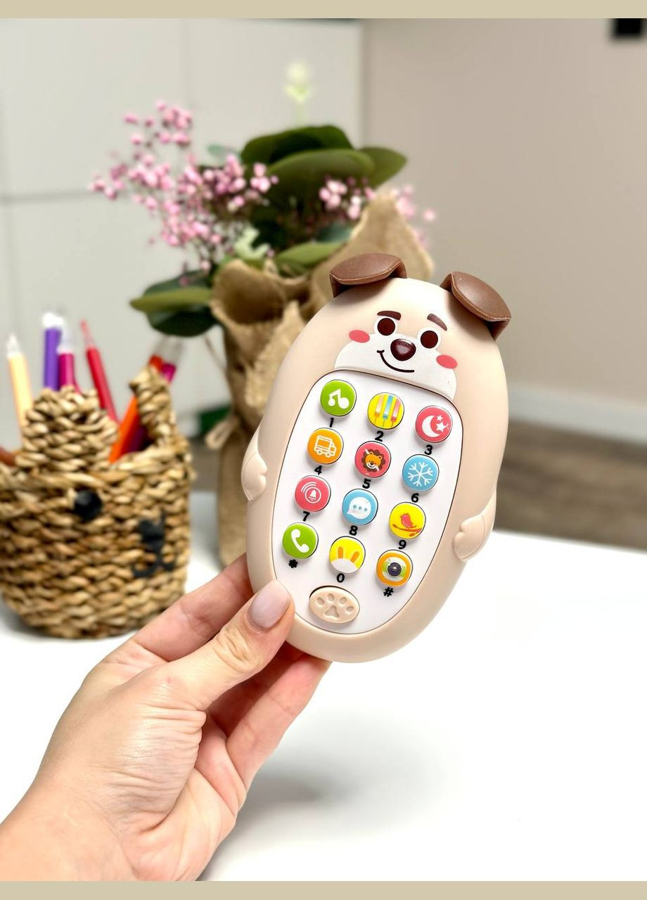 Дитяча розвиваюча іграшка - телефон "Ведмежатко" A626-10 Світло рожевий Metr+ (327797485)