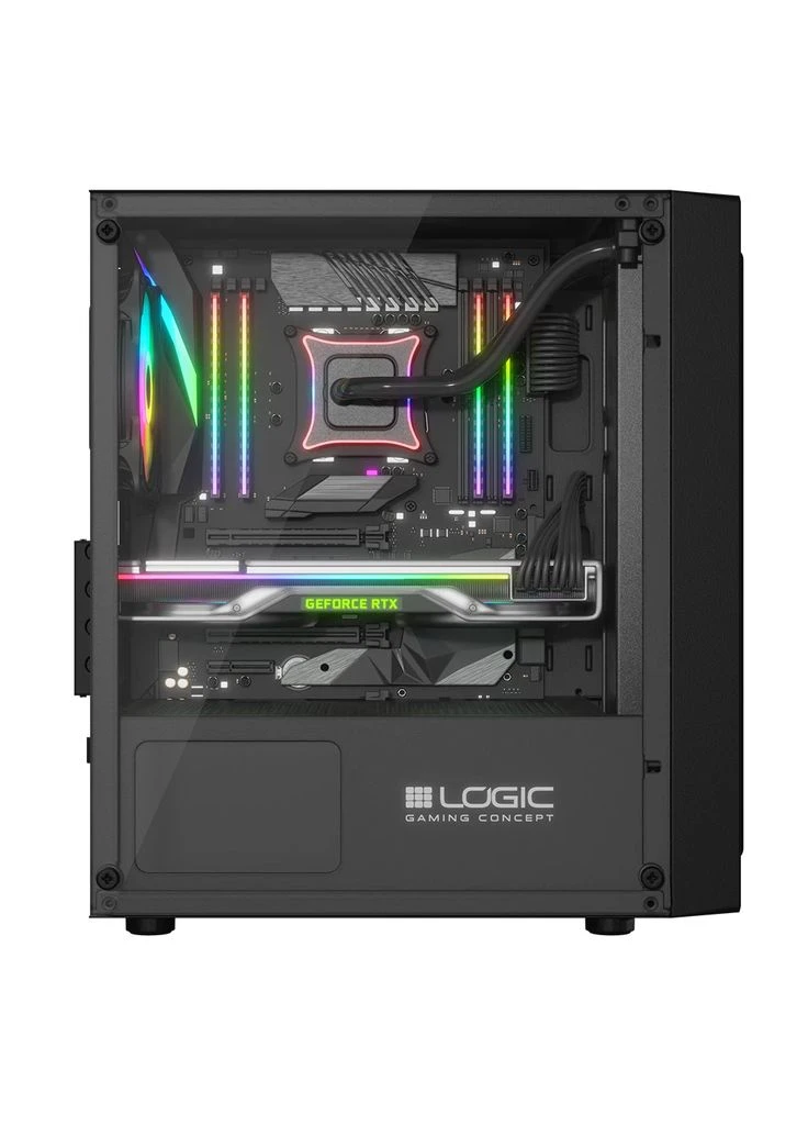 Корпус ATOS MESH+GLASS ARGB fans 3x120mm BLACK без БП mATX Logic Concept (314832432)