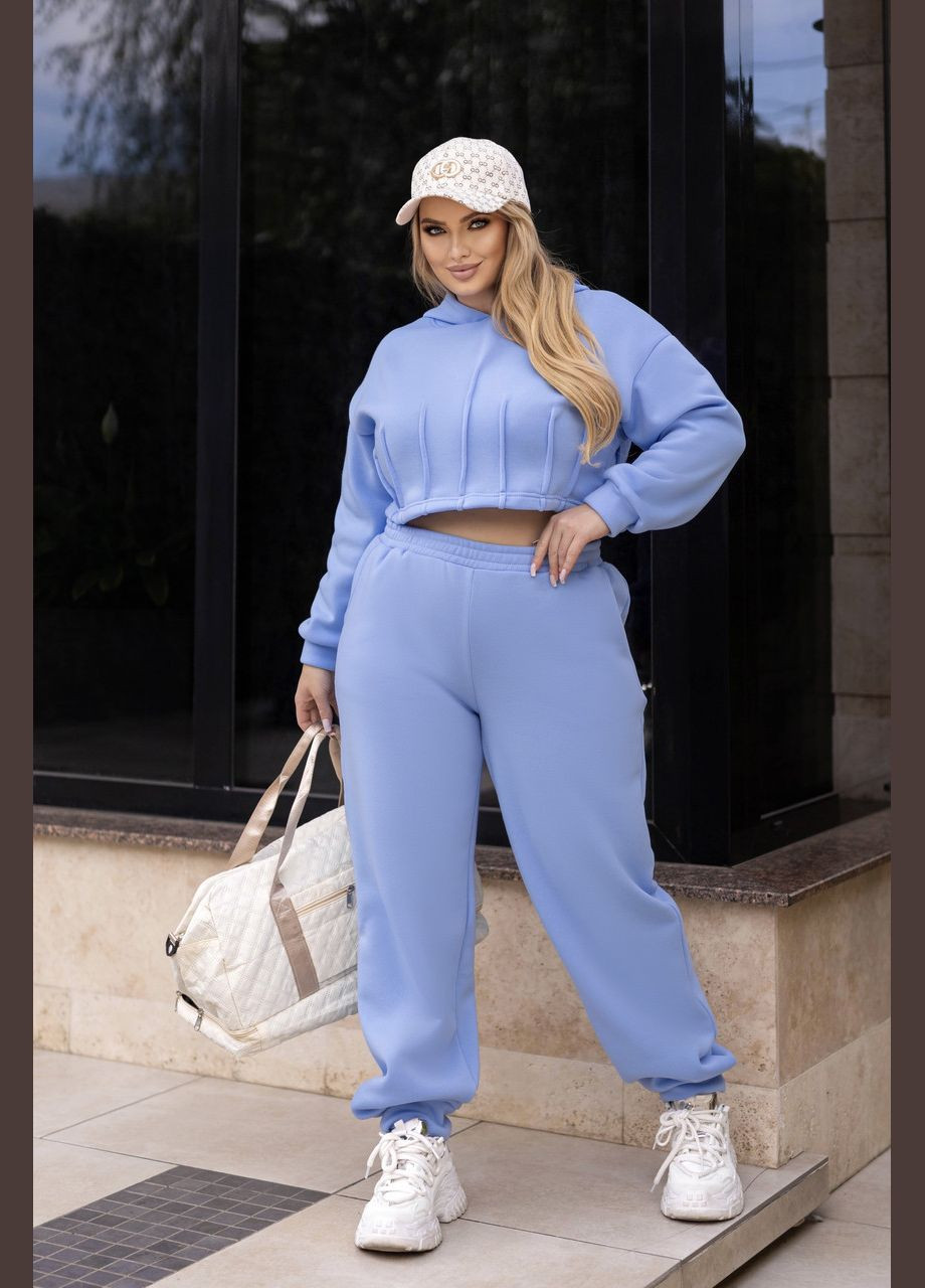 Спортивный костюм на флисе с коротким худи Fashion Girl (303263631)