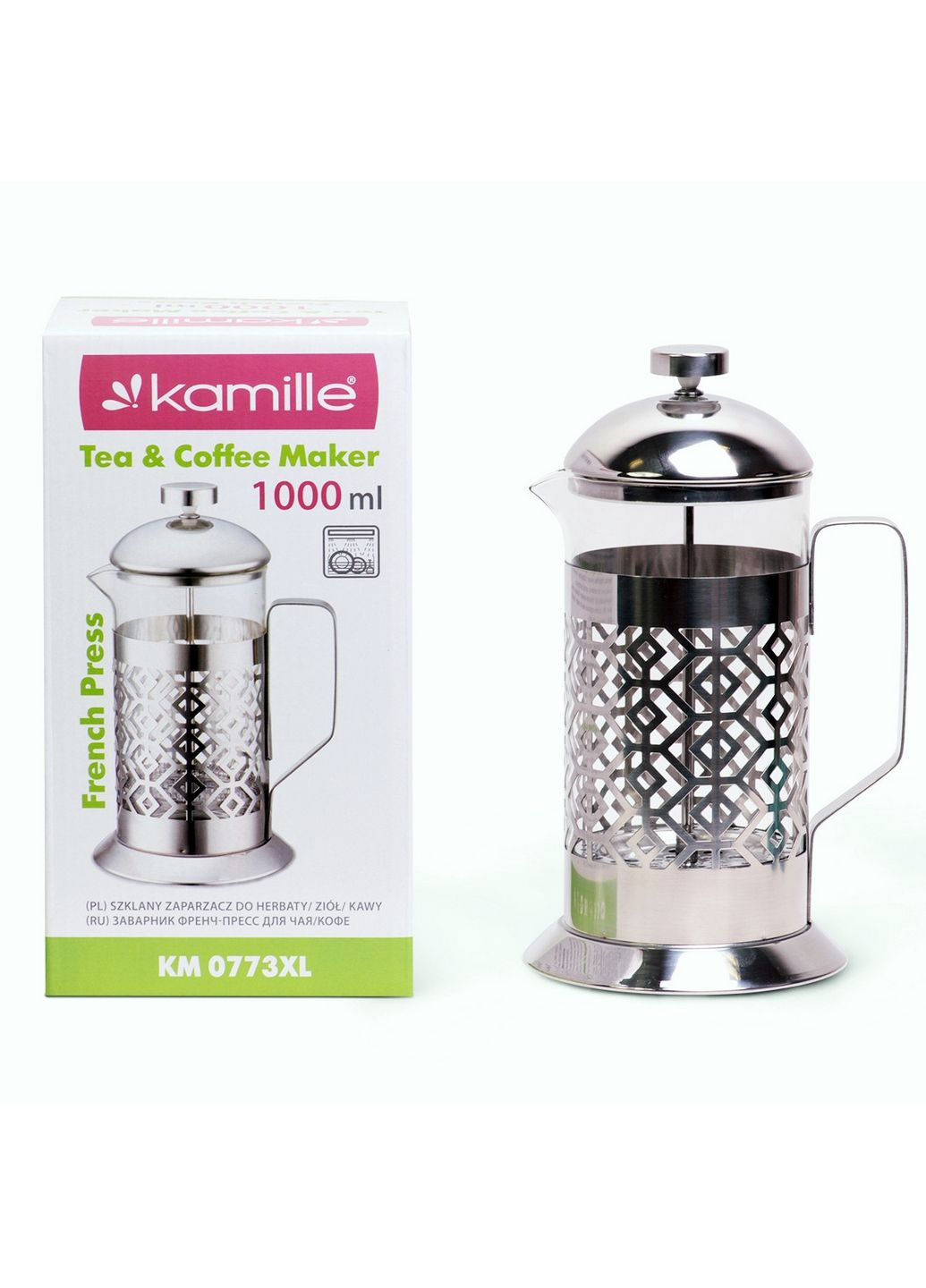 Заварник френчпресс для чая и кофе 1000 мл Kamille (289368287)
