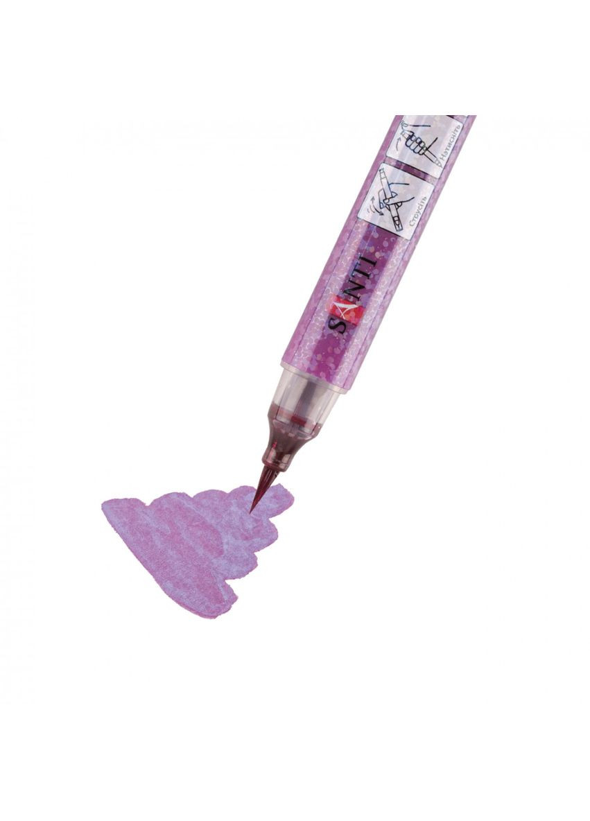 Маркер акварельний Glitter Brush 390765 рожева орхідея Santi (364764662)