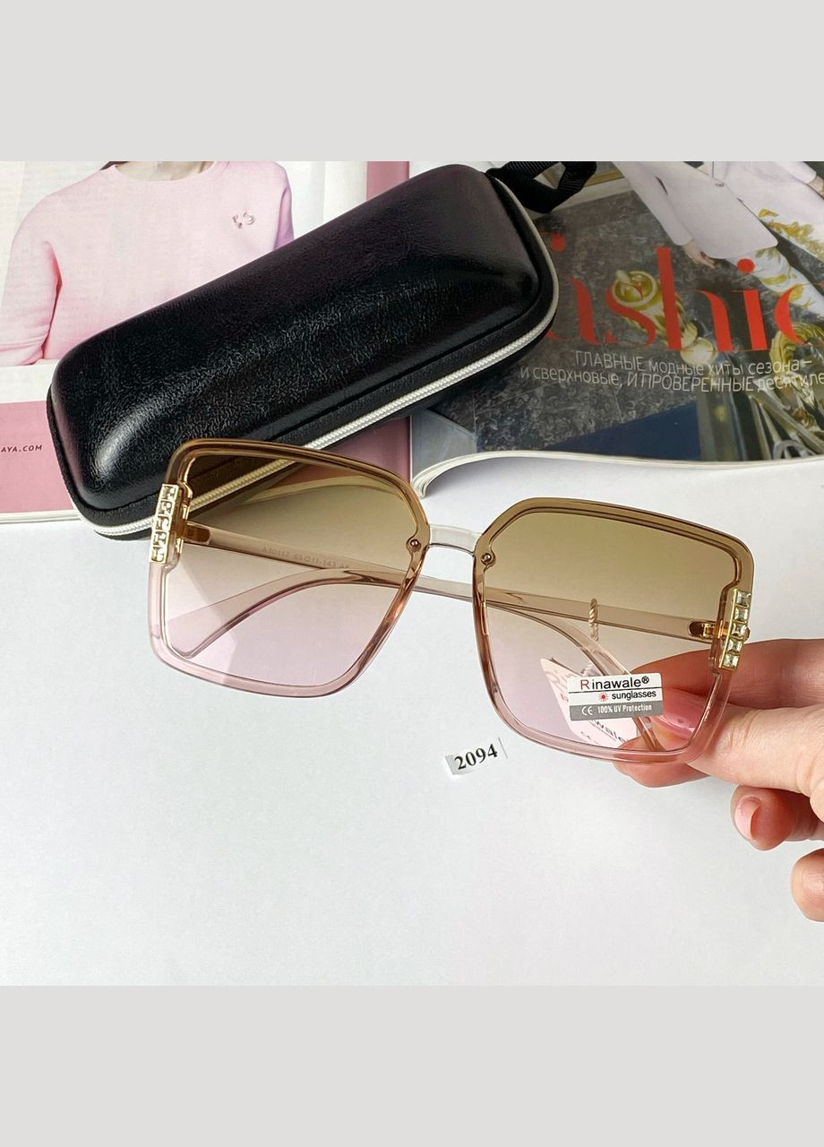 Квадратные очки розовые No Brand (302316638)