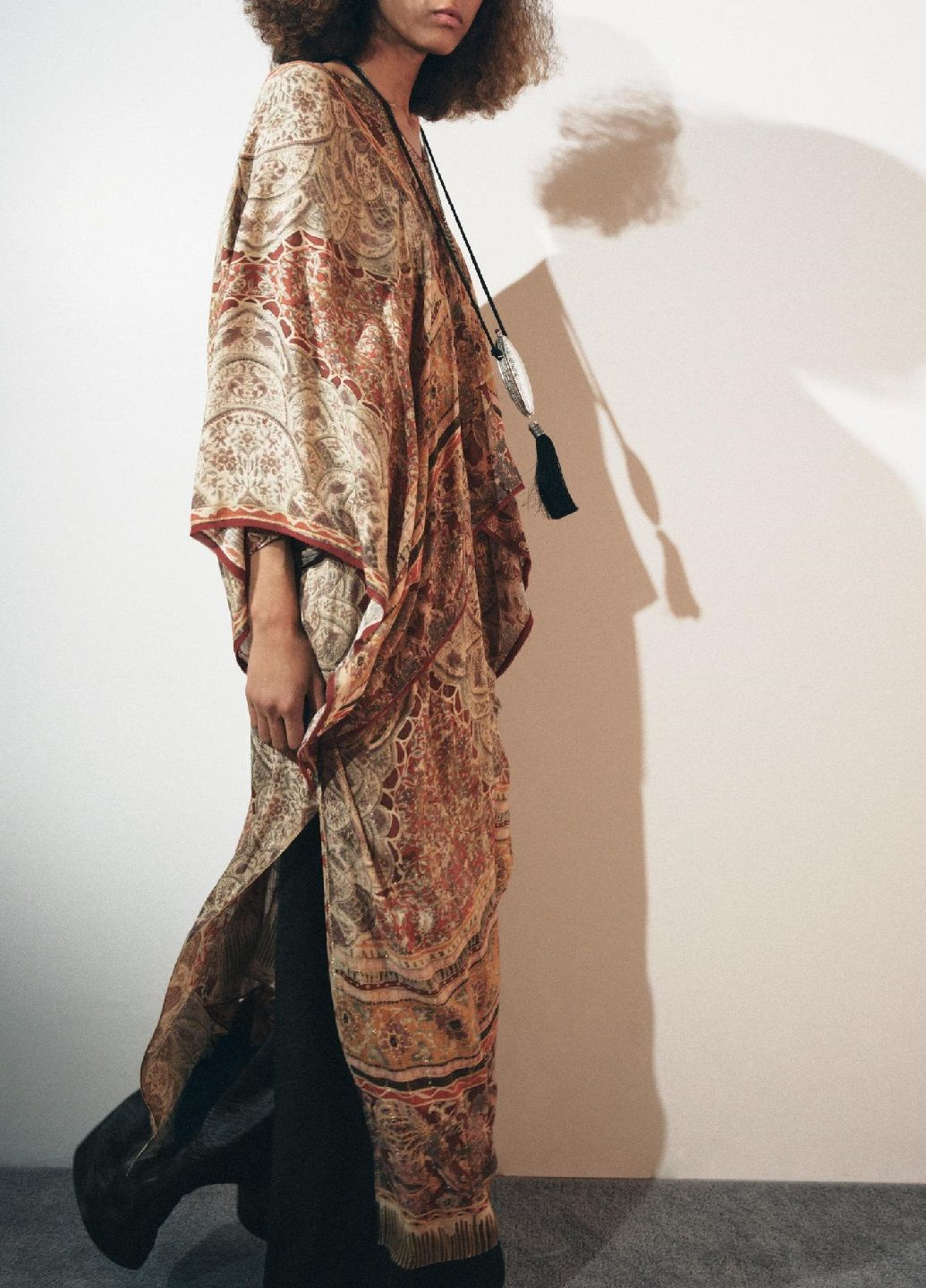 Комбинированное платье Zara с орнаментом