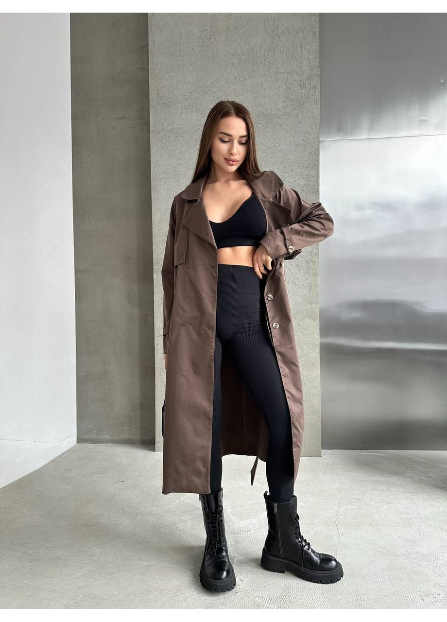 Стильный женский тренч с поясом Україна на пуговицах демисезон (361205410)