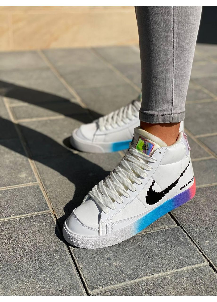 Белые демисезонные кроссовки мужские nike blazer have a good game найк блейзер No Brand
