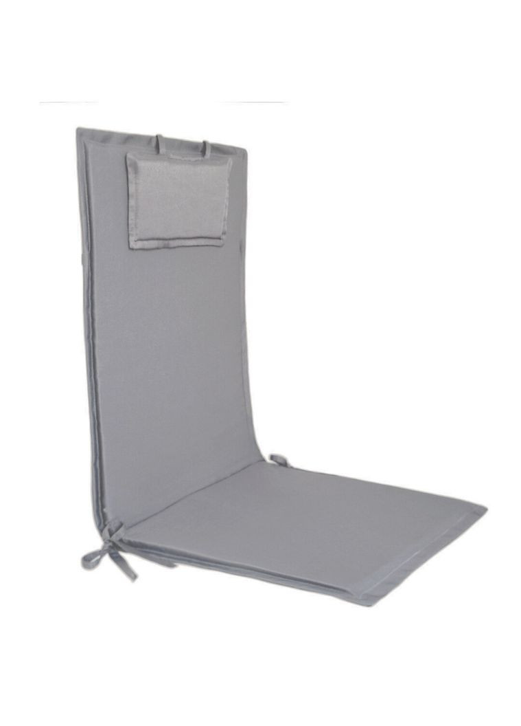 Матрас садовый для лежака с подголовником 120х50х2 см светло-серый No Brand (331770658)