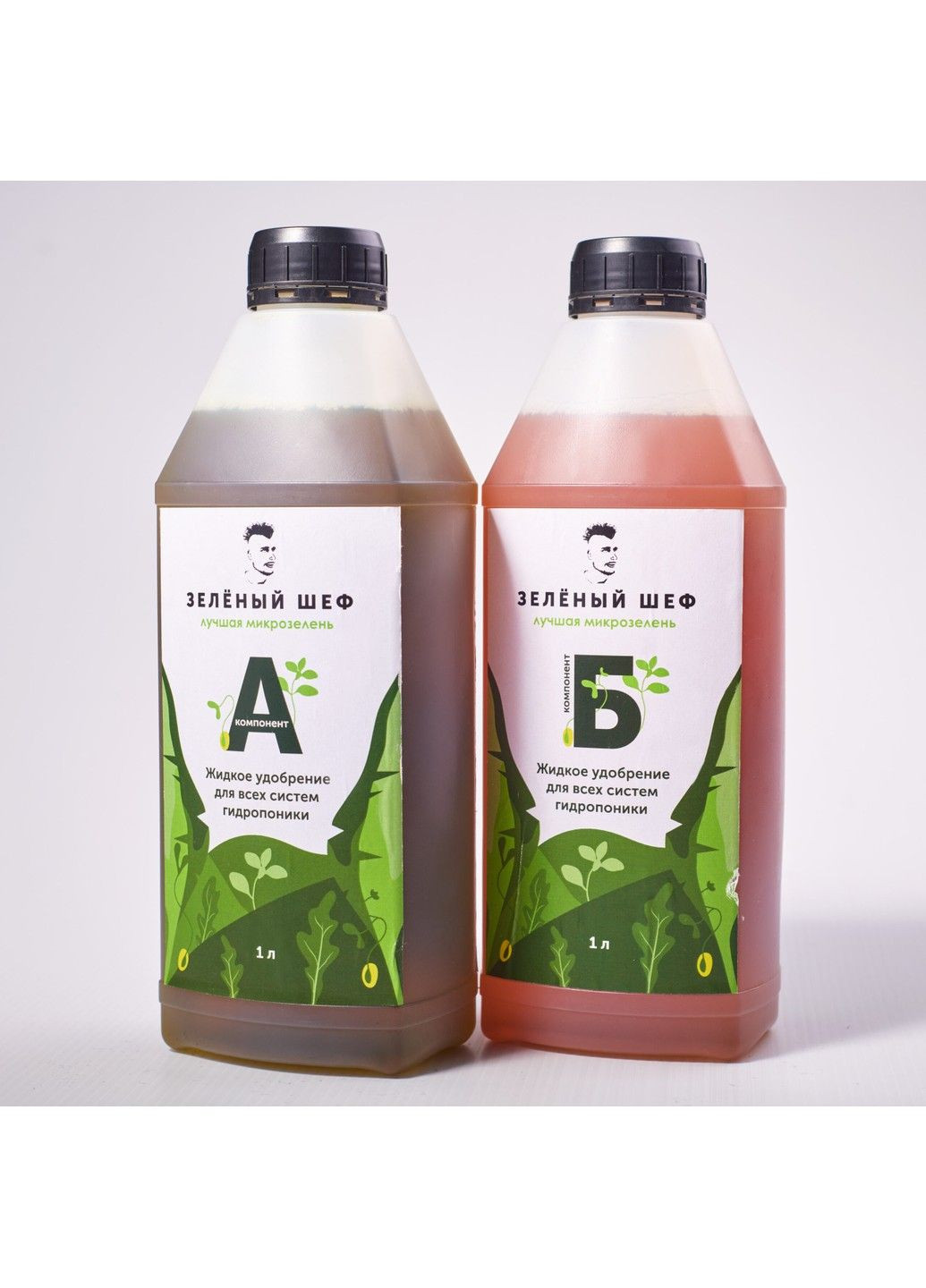 Жидкое удобрение для всех систем гидропоники Зеленый Шеф Лучшая микрозелень (Комплект А и Б) Зелений Шеф (302316675)