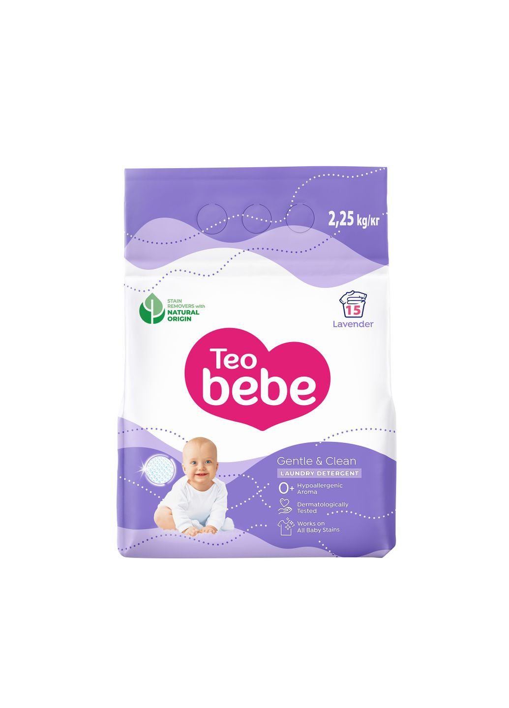 Gentle & Clean Lavender 2.25kg, всі типи прання TEO (308976428)
