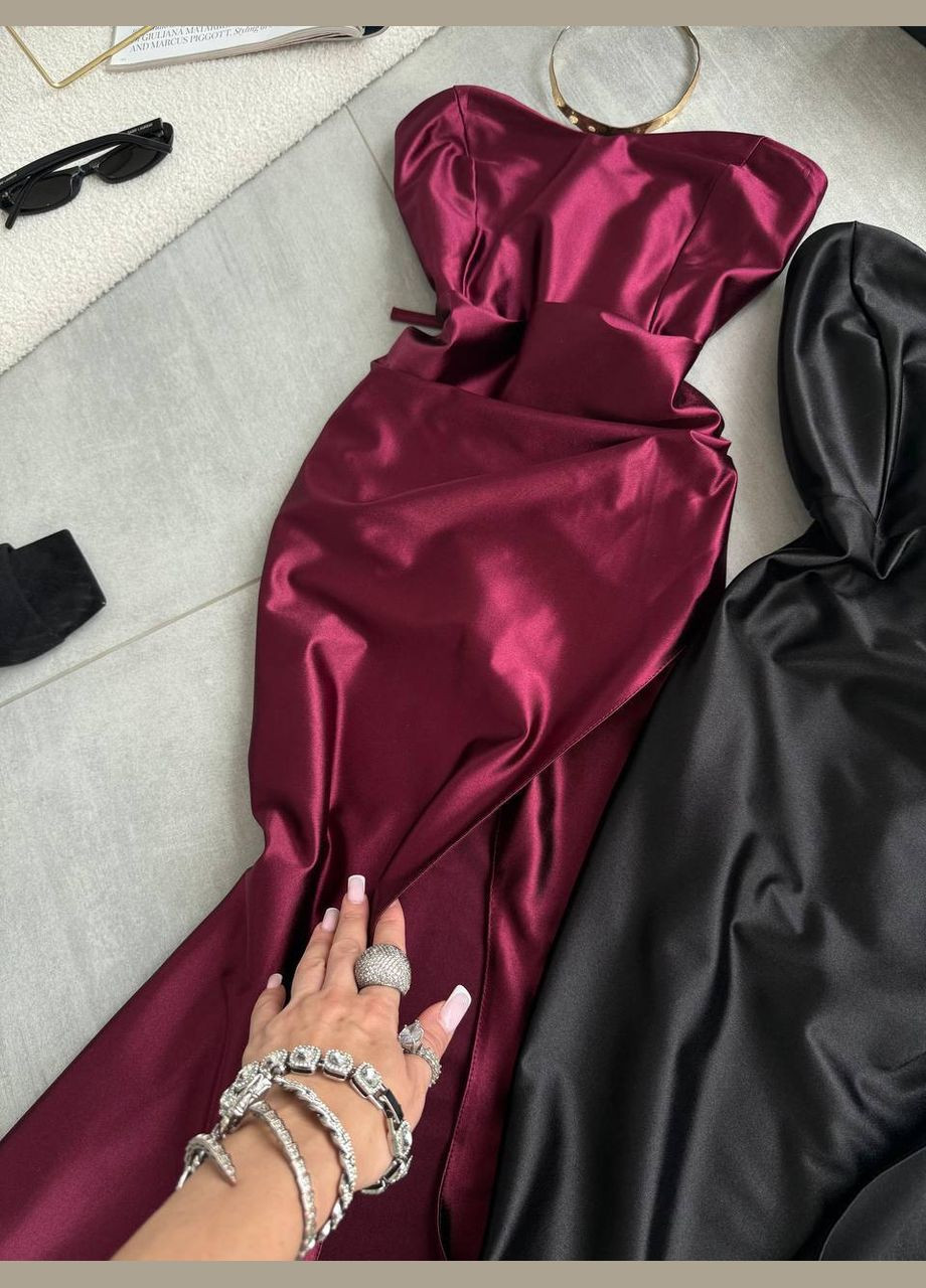 Чорна відвертий, святковий, коктейльна, вечірня вечірня сукня максі з розрізом Україна