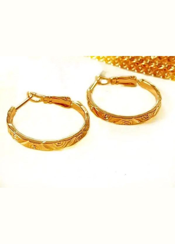 Позолочені Сережки-Кільця д. 2.5см, Позолота No Brand (345742044)