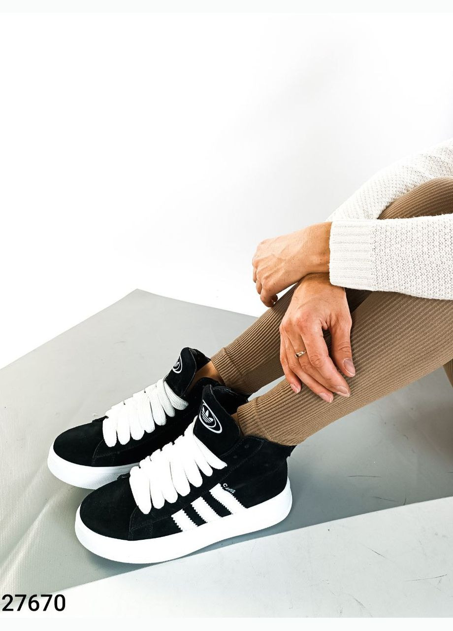 Стильні жіночі хайтопи No Brand чорно-білі зими (305000276)