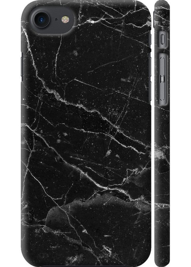 3D пластиковый матовый чехол 'Черный мрамор v2' для Endorphone Apple iPhone 8 (316646873)