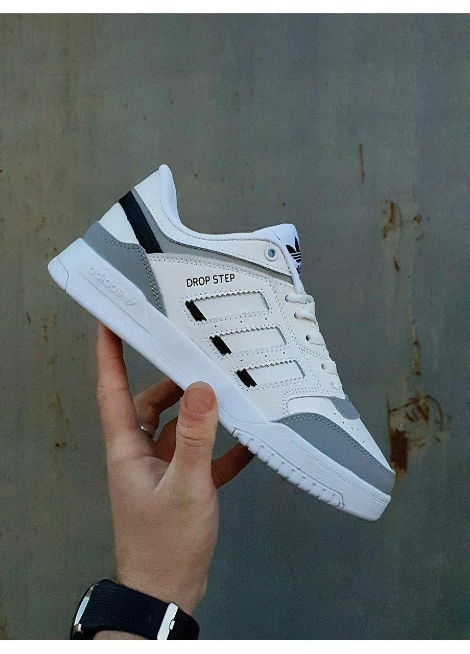 Білі кросівки чоловічі adidas drop step white gray black адідас дроп степ білі демісезон No Brand