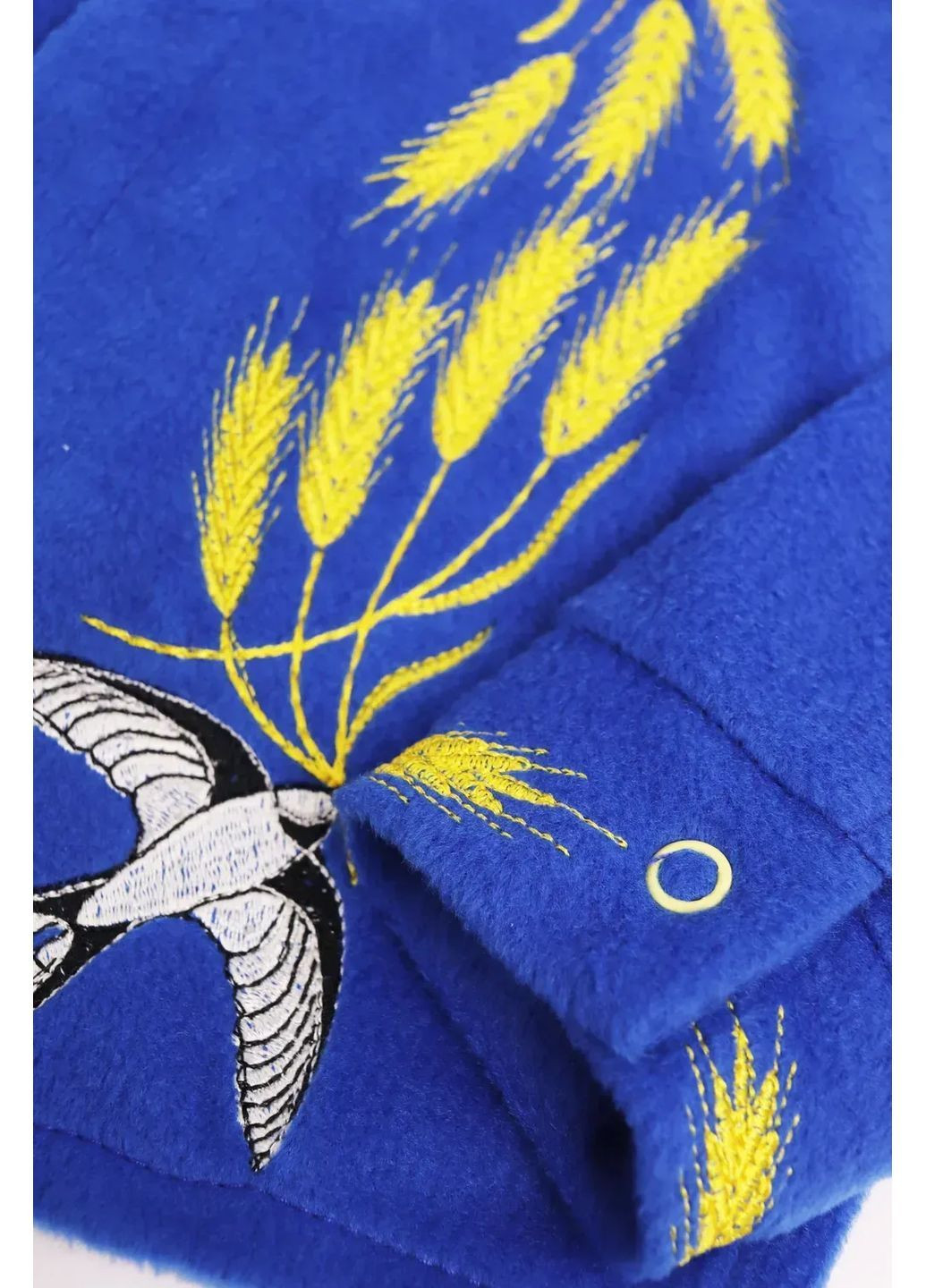 Синя флісова сорочка для хлопчика електрик з вишивкою лілія фліс (370641111)