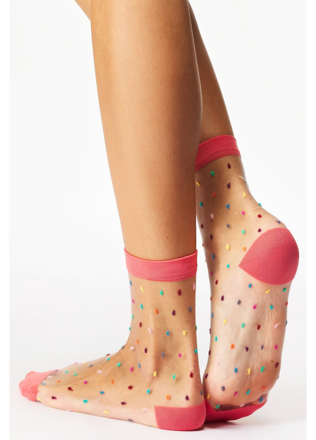 Коралловые носочки женские прозрачные в цветной горошек gigi Gabriella (365858746)