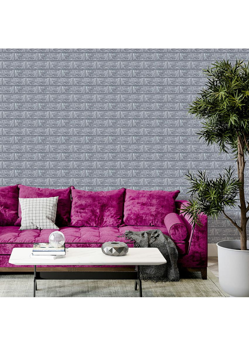 3D панель самоклеящаяся 700х770х3мм кирпич Серебро (017-3) SW-00000230 Sticker Wall (373647914)