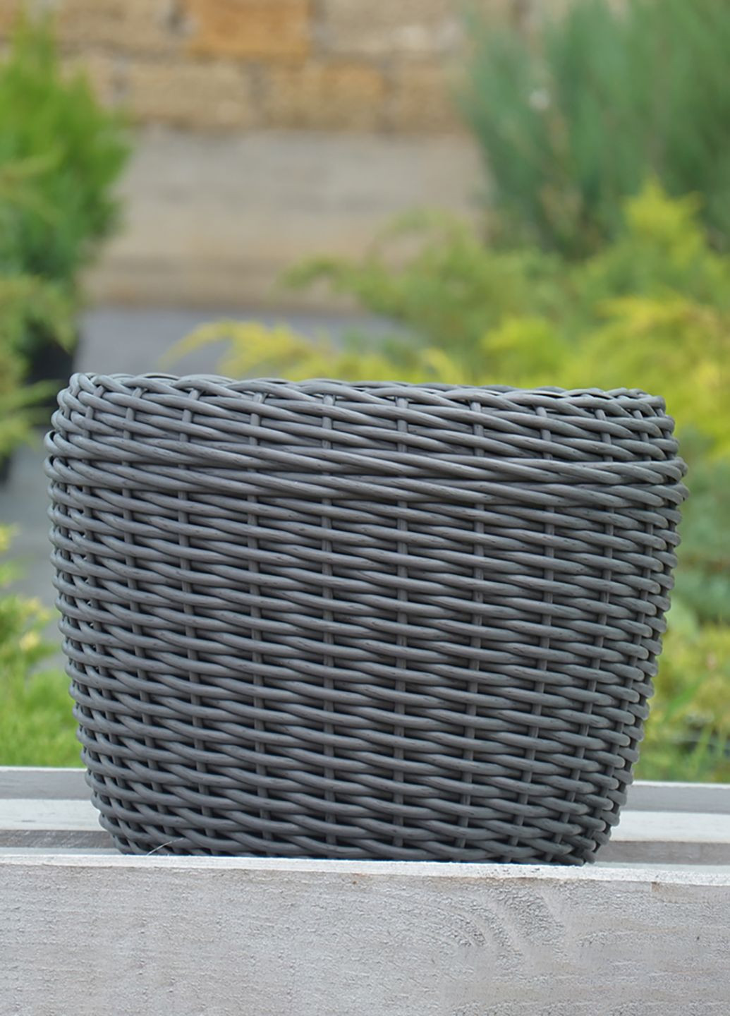 Кашпо 16 литров (горшок для цветов и растений),Вазон из искусственного ротанга ручной работы. Handmade (329193727)