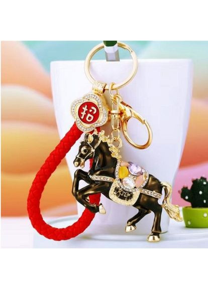 Роскошный Креативный Модный Шикарный брелок подвеска в виде вороного Коня с кристаллами стразами No Brand (292260802)
