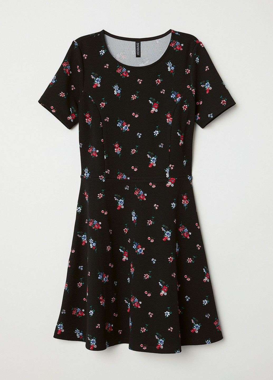 Чорна кежуал сукня H&M з квітковим принтом