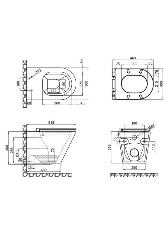Унитаз подвесной Scorpio безободковый Ultra Quiet с сиденьем Soft-close Qtap QT14332380AW (341326613)