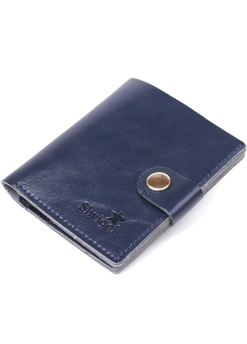Портмоне для документов мужское из натуральной кожи 16507 Синий Shvigel (306881929)