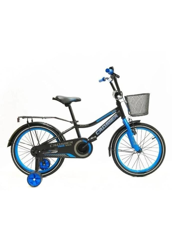 Детский Велосипед Rocky -13 с корзинкой и доп. колесиками 4503 Синий, 20 Crosser (267810121)