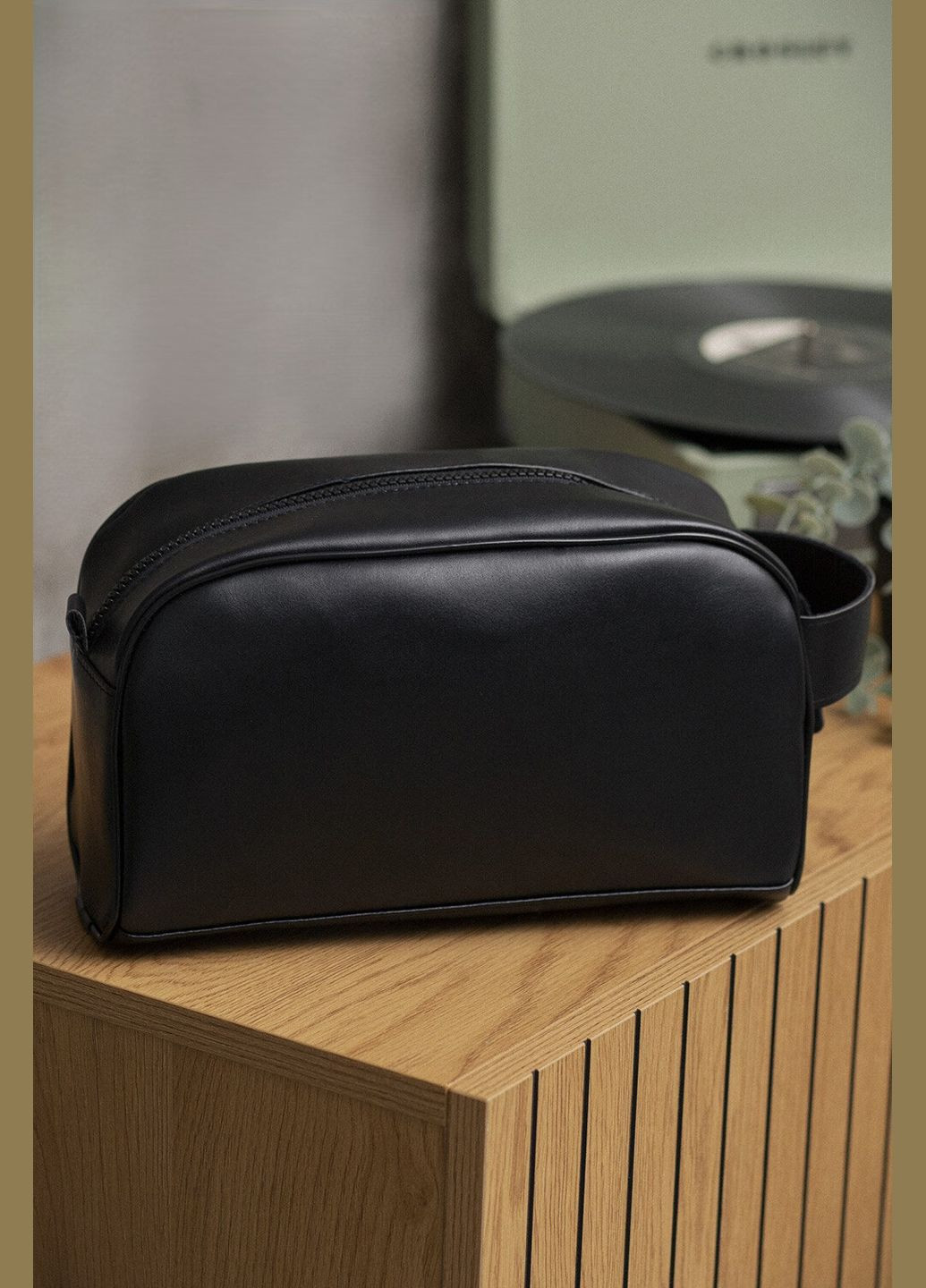 Кожаная Косметичка Дорожная Сумка Несесер Cosmetic Black Without (337472095)