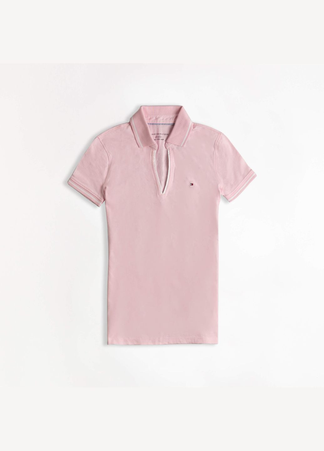 Светло-розовая женская футболка-поло женское - поло th1386w Tommy Hilfiger