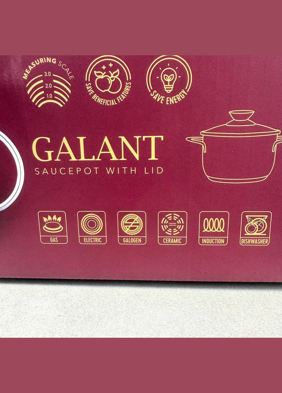 Кастрюля с крышкой 3.4 л для индукции GALANT Oscar (303209371)