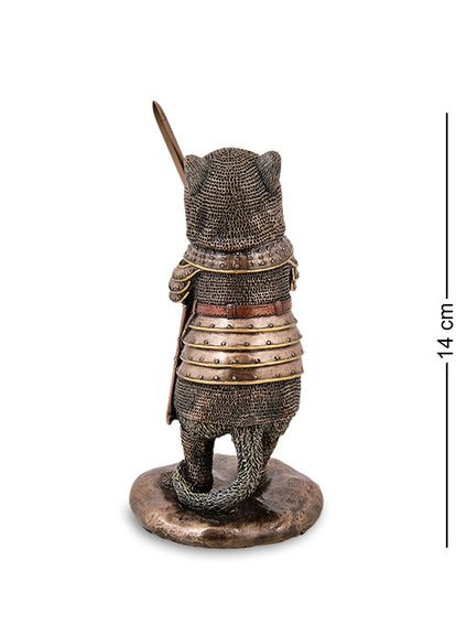 Статуэтка Сэр Пусилот кошачий рыцарь 14 см 1907214 полистоун покрытый бронзой Veronese (302238971)