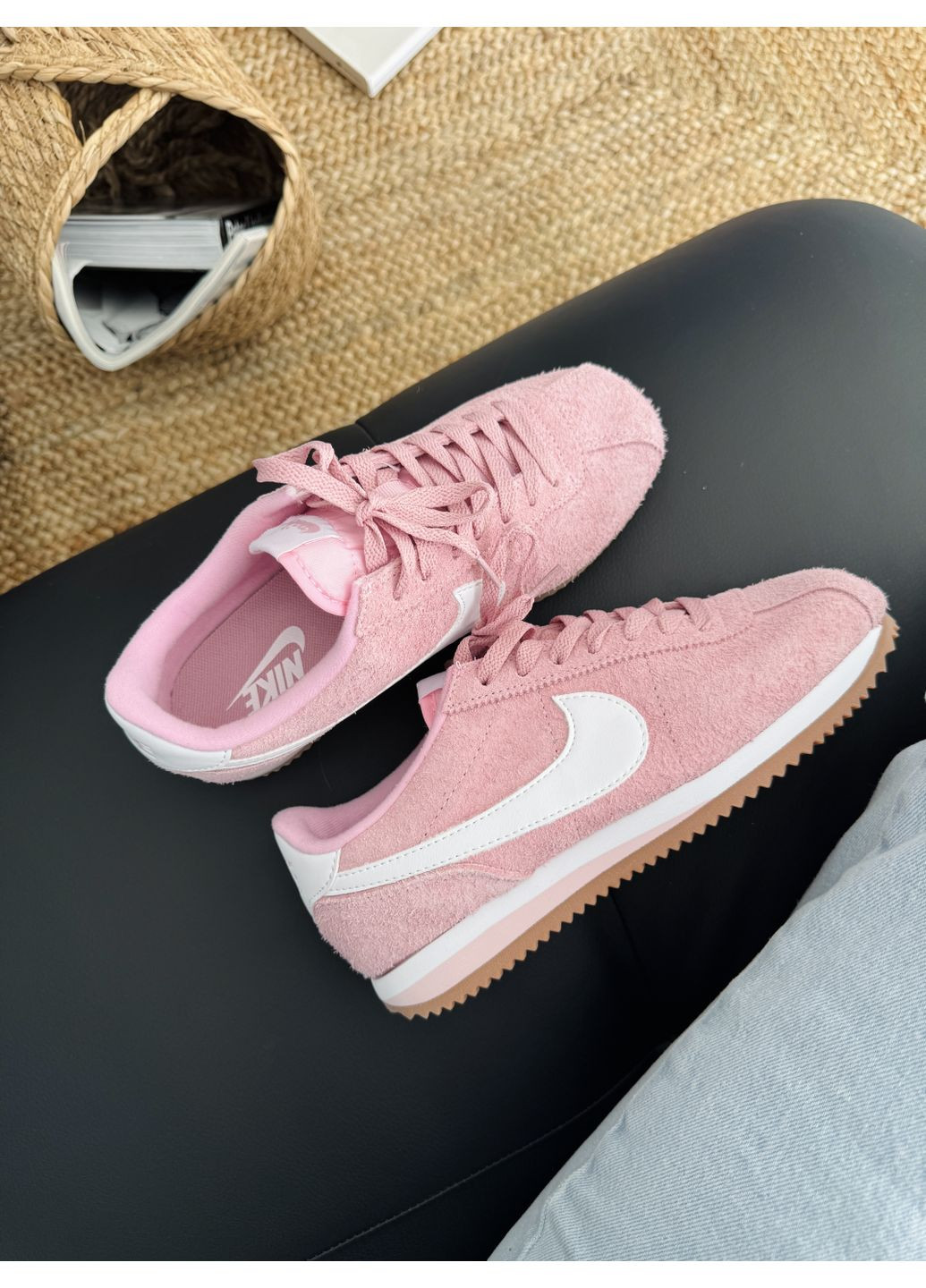 Кроссовки женские Nike Cortez Vintage Suede Pink | Найк Кортез розовые демисезоны (371276885)
