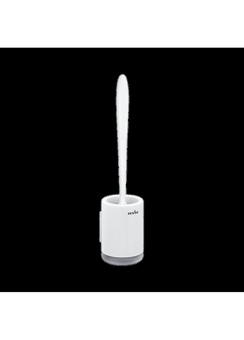 Ершик для унитаза MVM BP-12 настенный клеящийся пластиковый Бело-серый (BP-12 WHITE/GRAY) МВМ (365280856)