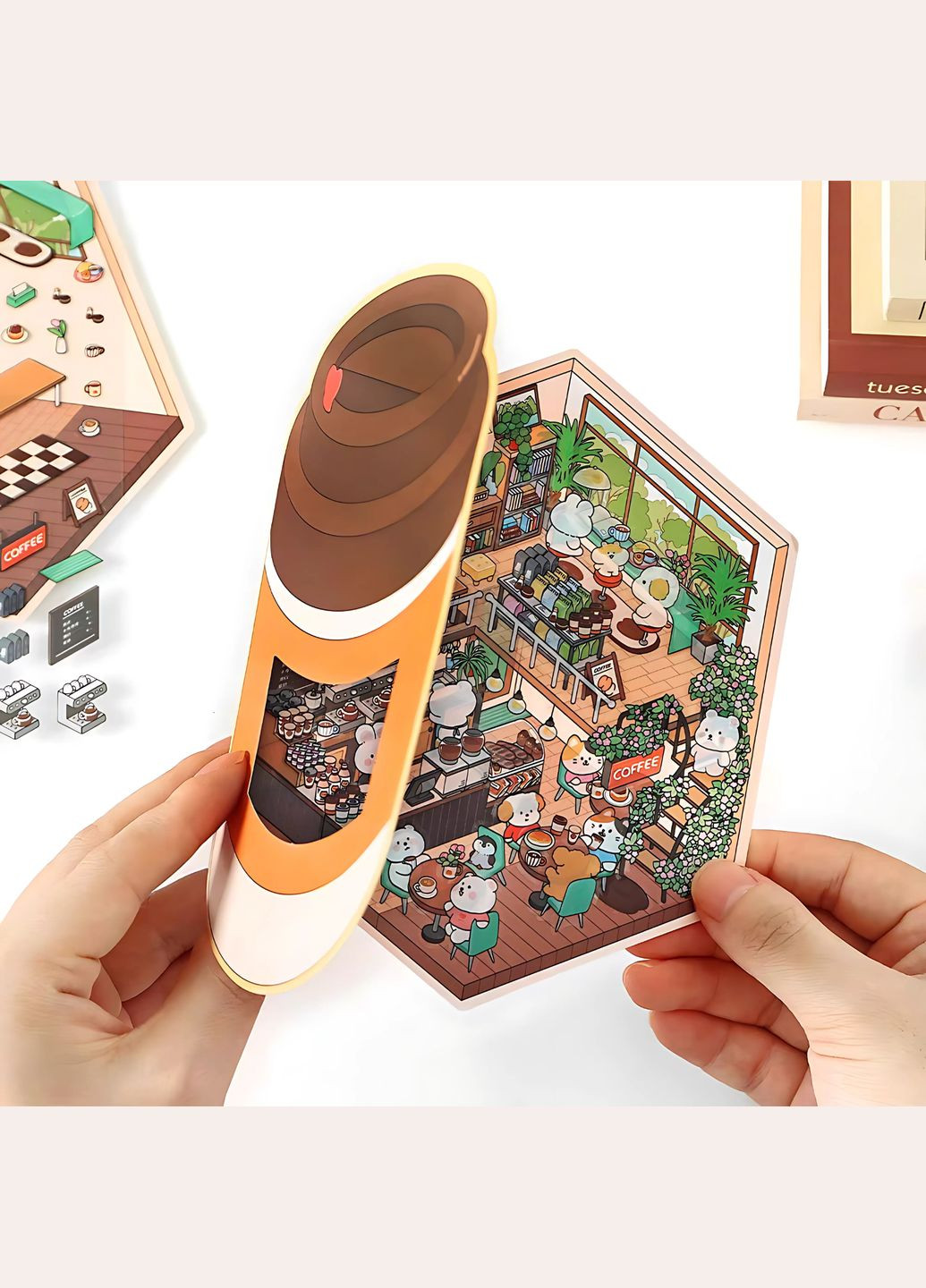 Набор 3D румбокс Кофейный домик 13x20,5 см 1 набор (0020) No Brand (333342154)