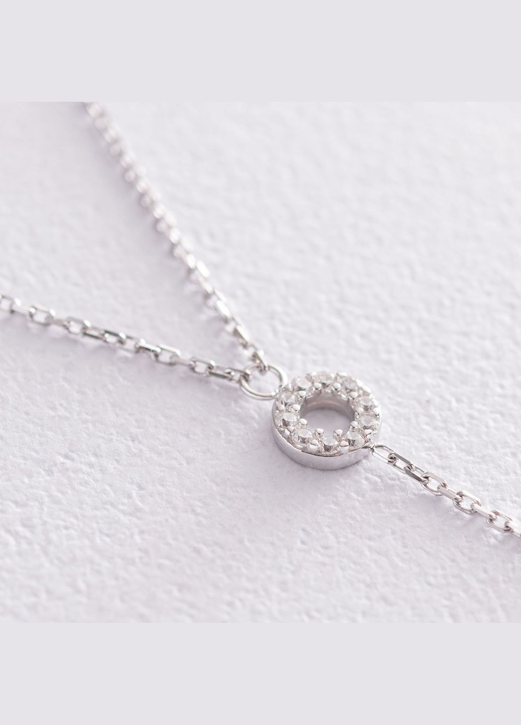 Кольє Кружечки в білому золоті (фіаніти) кол01825 40 Oniks (264024268)